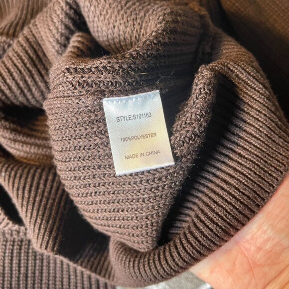 NWOT Women's Wrap Sweater Chocolate-Large - Picture 7 of 14